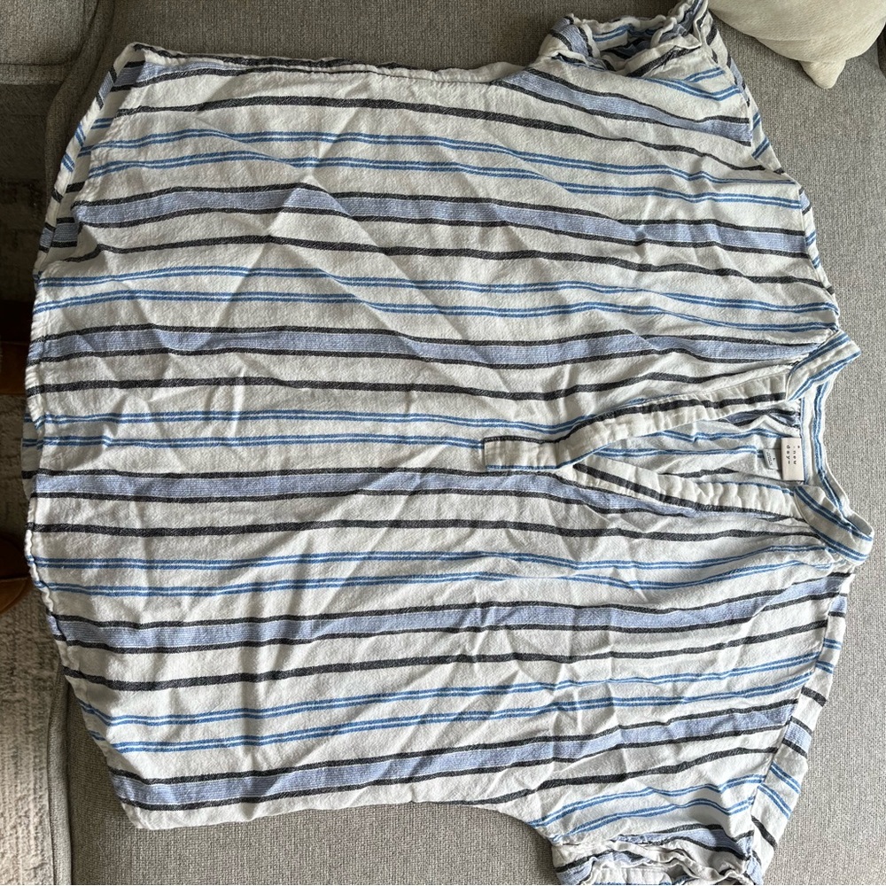 a new day Blue and Black Striped Top
